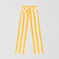 Yellow high-waisted trousers printed in cotton with yellow and ecru stripes.