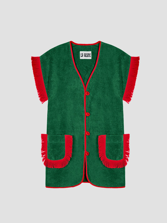 Pitaya Towel Dress Green And Red