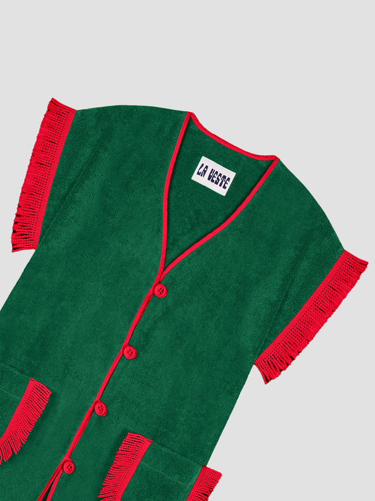 Pitaya Towel Dress Green And Red
