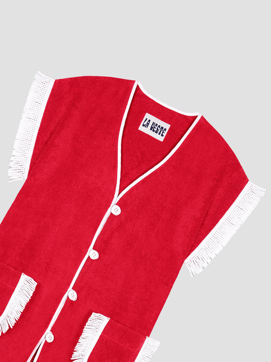 Pitaya Towel Dress Red