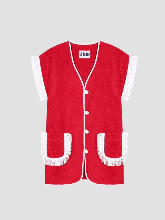 Pitaya Towel Dress Red