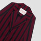 Burgundy and black striped blazer in wool and cotton