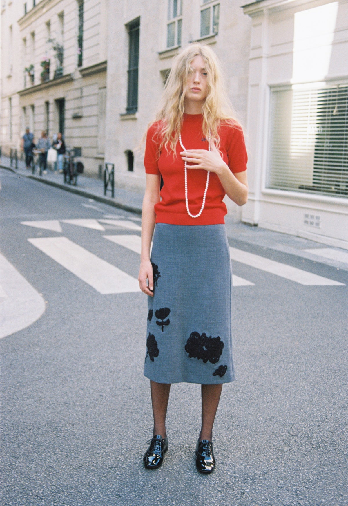Floral Skirt Grey