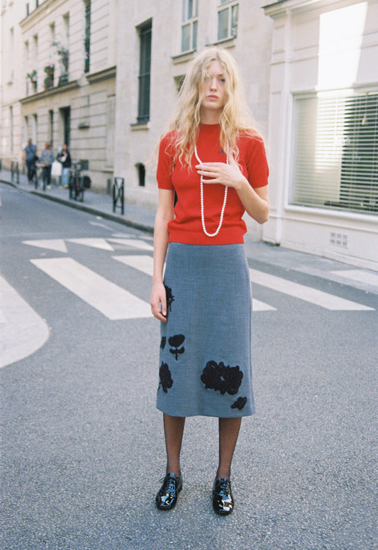 Floral Skirt Grey