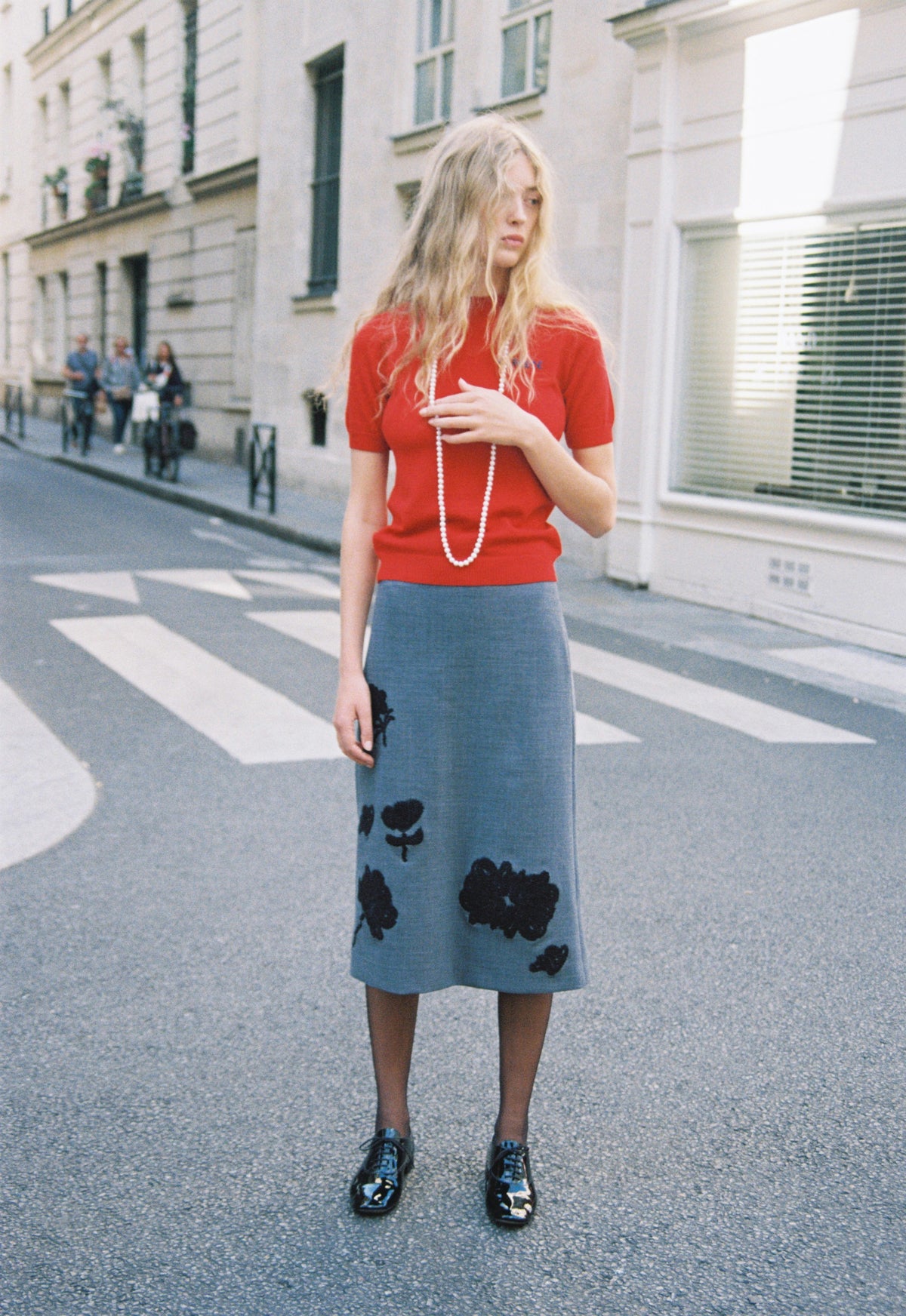 Floral Skirt Grey