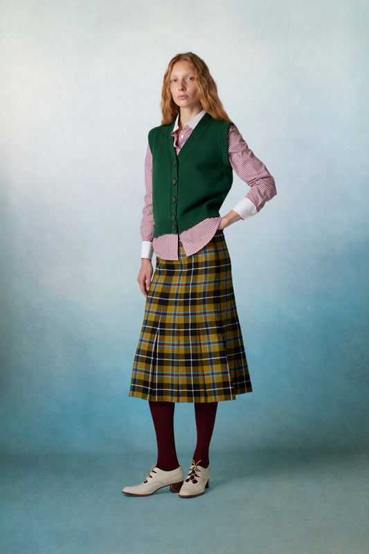 Grace Skirt Mustard Tartan 01