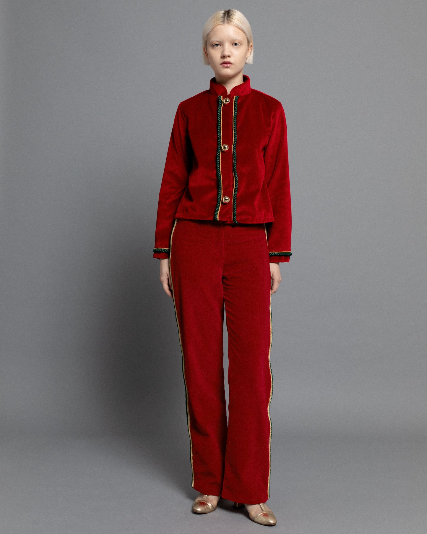 Leonor Pants Velvet Red