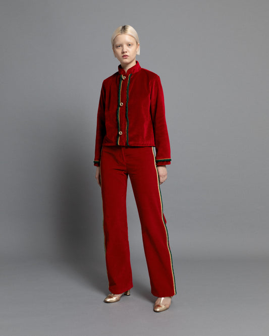 Leonor Pants Velvet Red