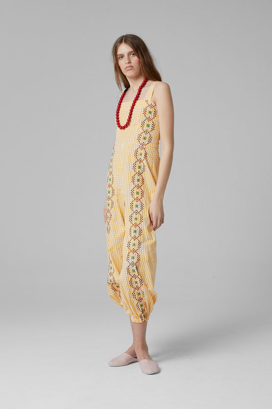 Balloon Punto De Cruz Jumpsuit Yellow