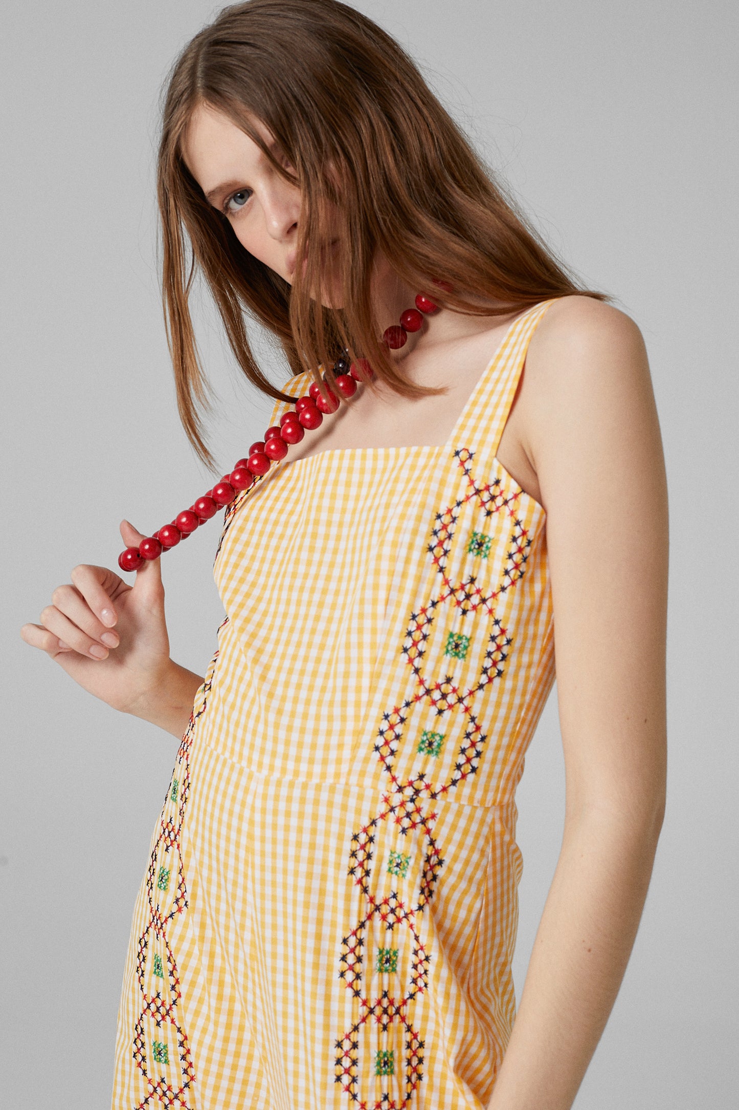 Balloon Punto De Cruz Jumpsuit Yellow