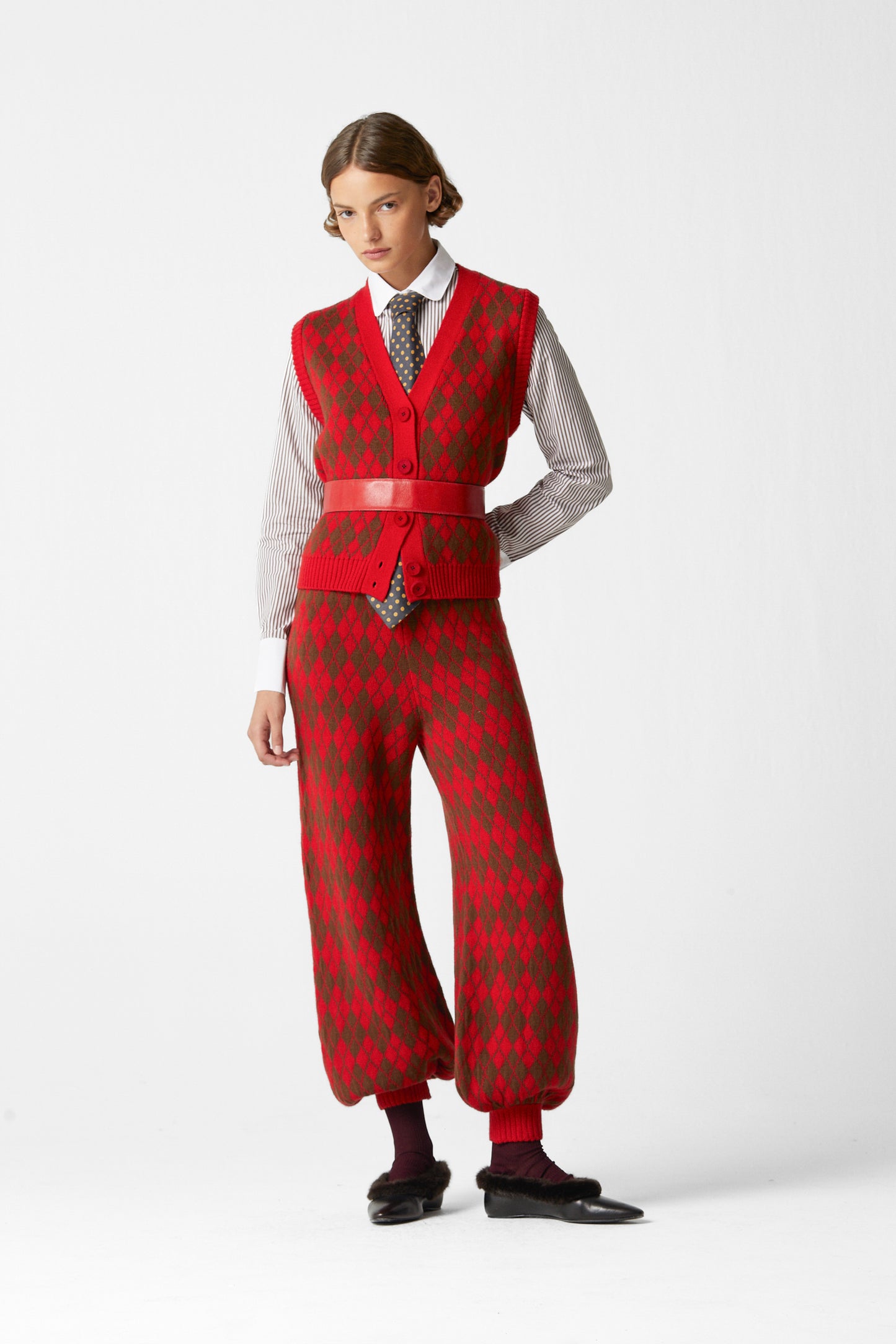 Arlequín Knit Pants Red