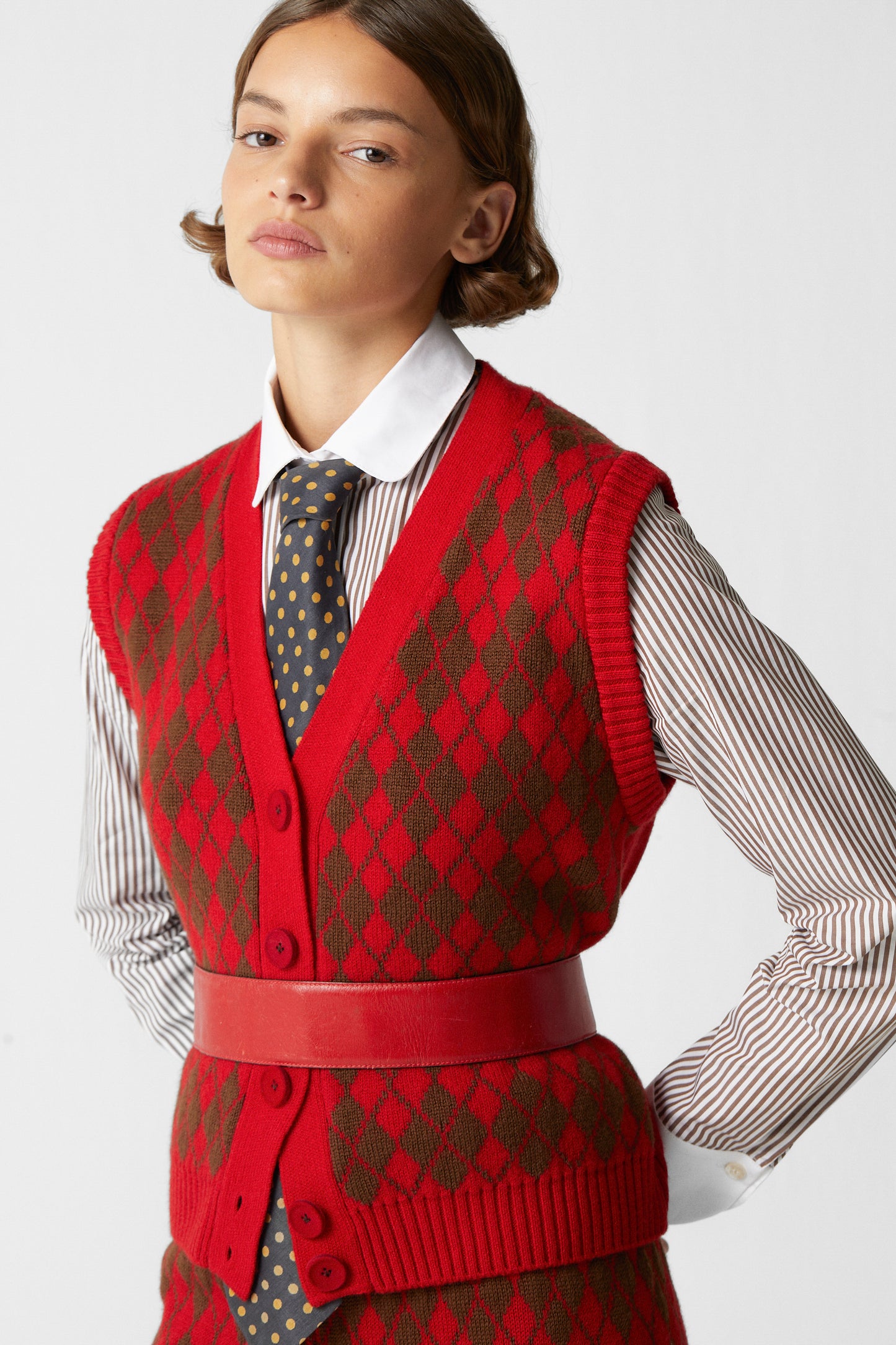 Arlequín Knit Vest Red