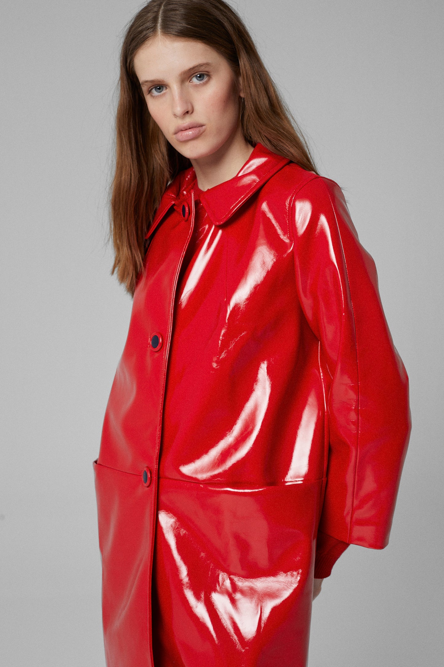 Señorita Out Of School Trench Coat Red