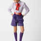 Corduroy Bermuda Purple