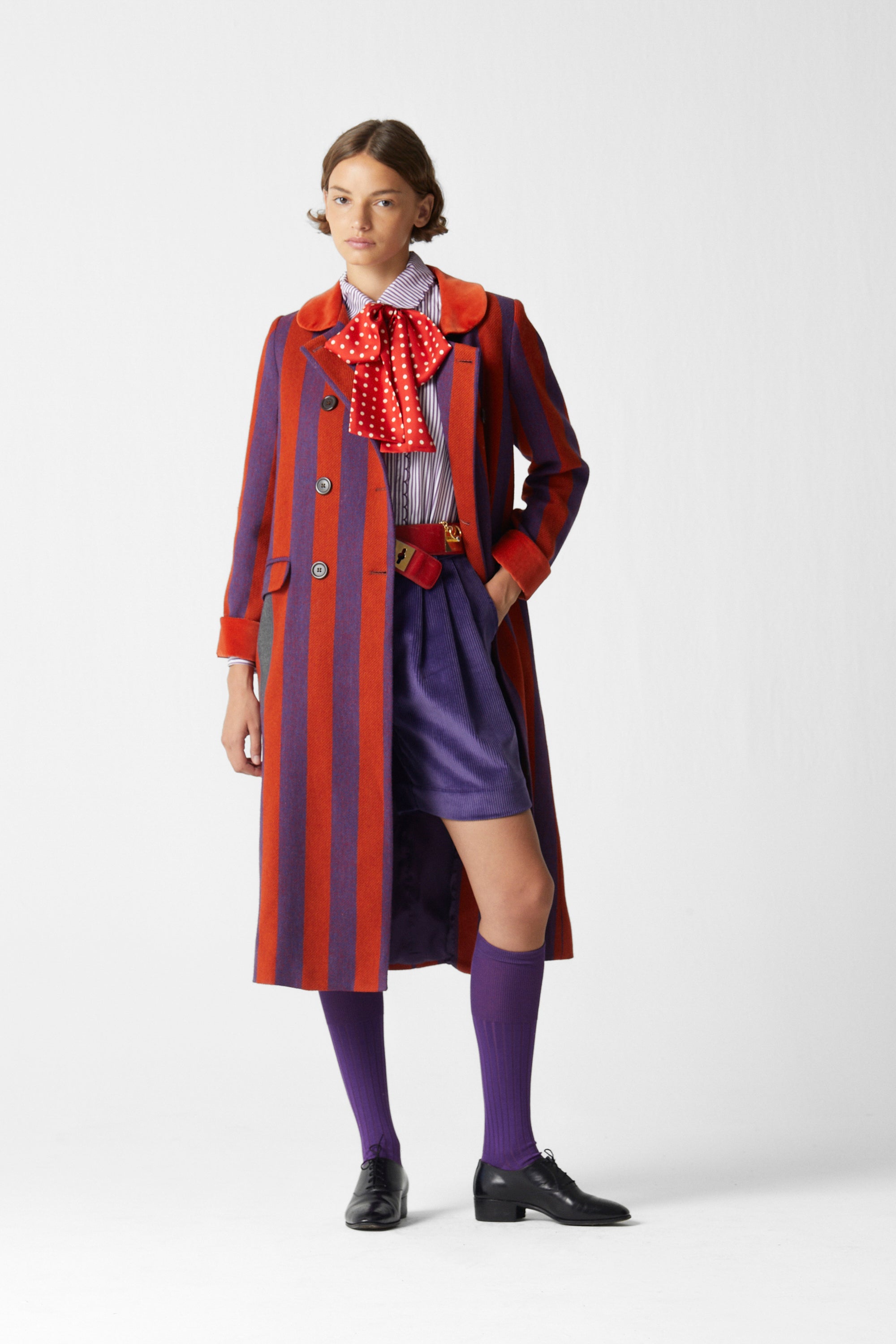 Miranda Coat Striped Caldero – La Veste