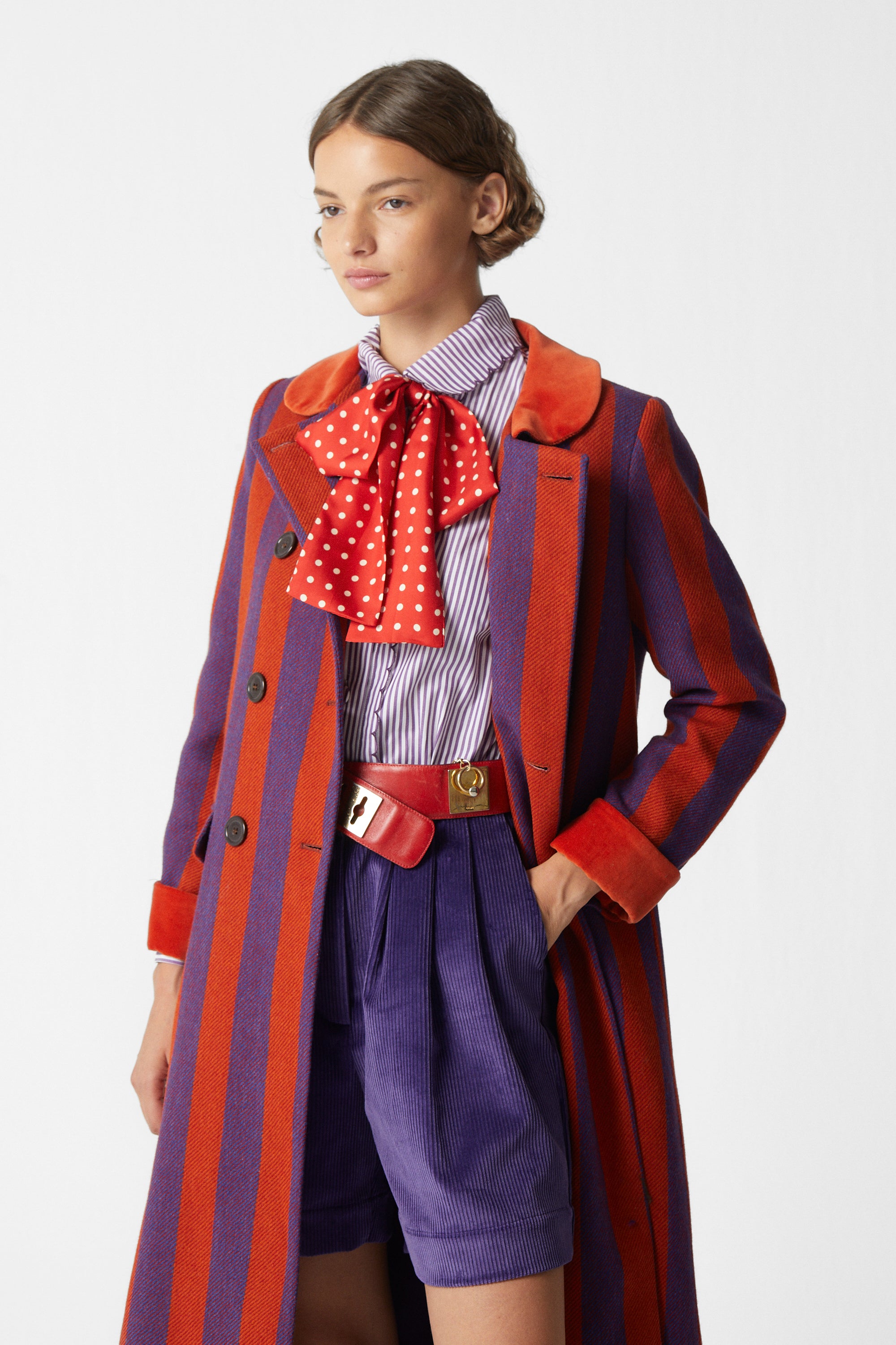 Miranda Coat Striped Caldero – La Veste