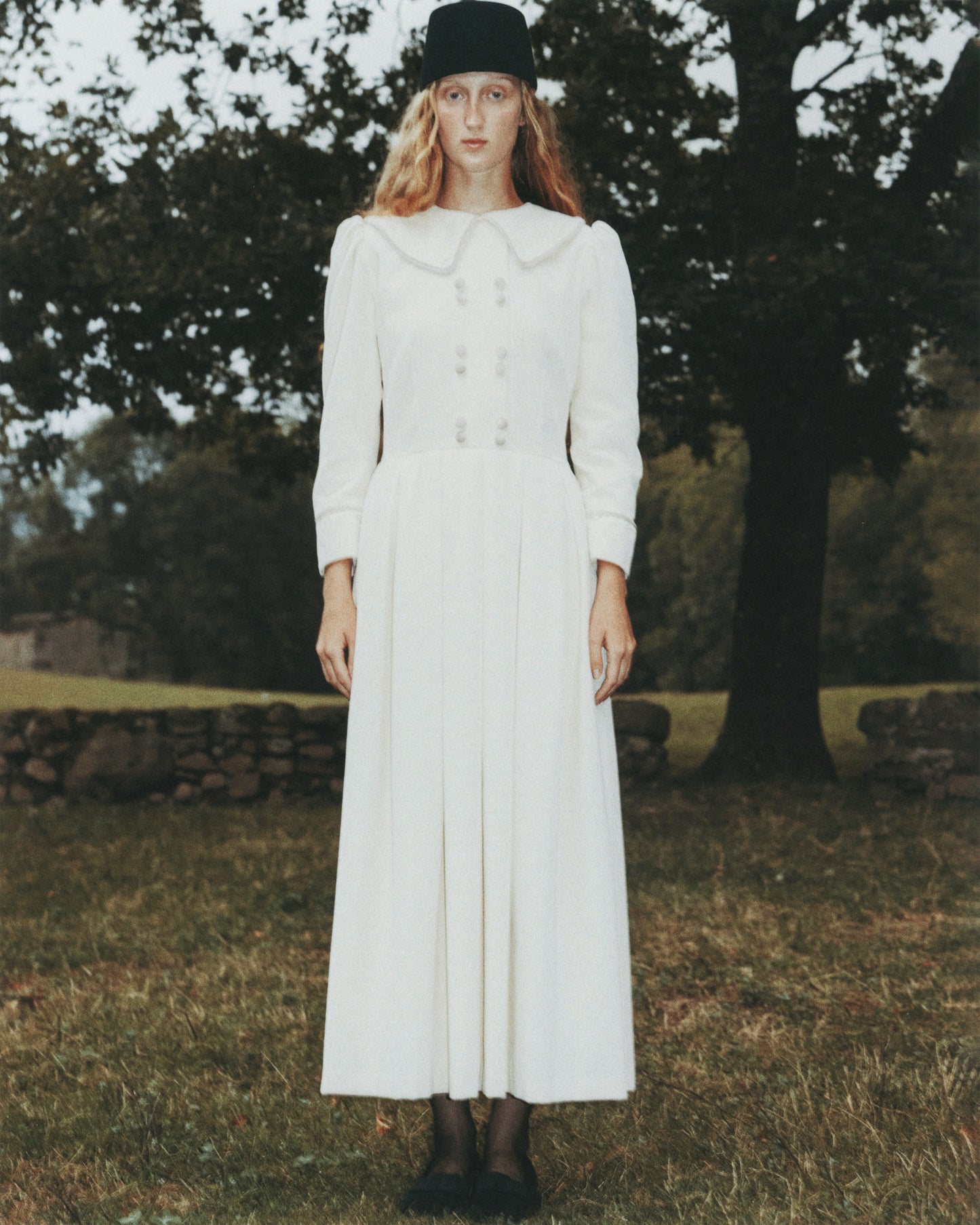 Swan White Velvet Dress