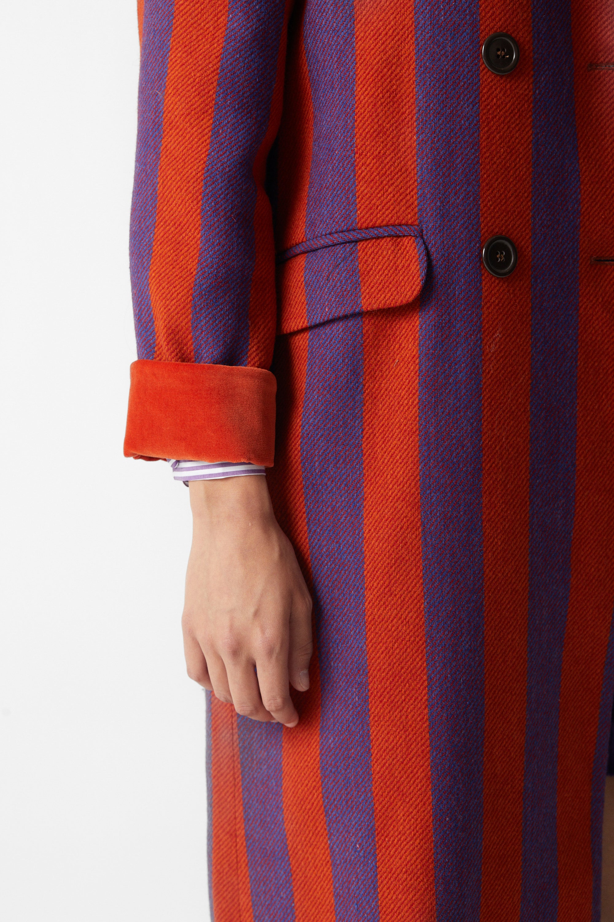 Miranda Coat Striped Caldero – La Veste