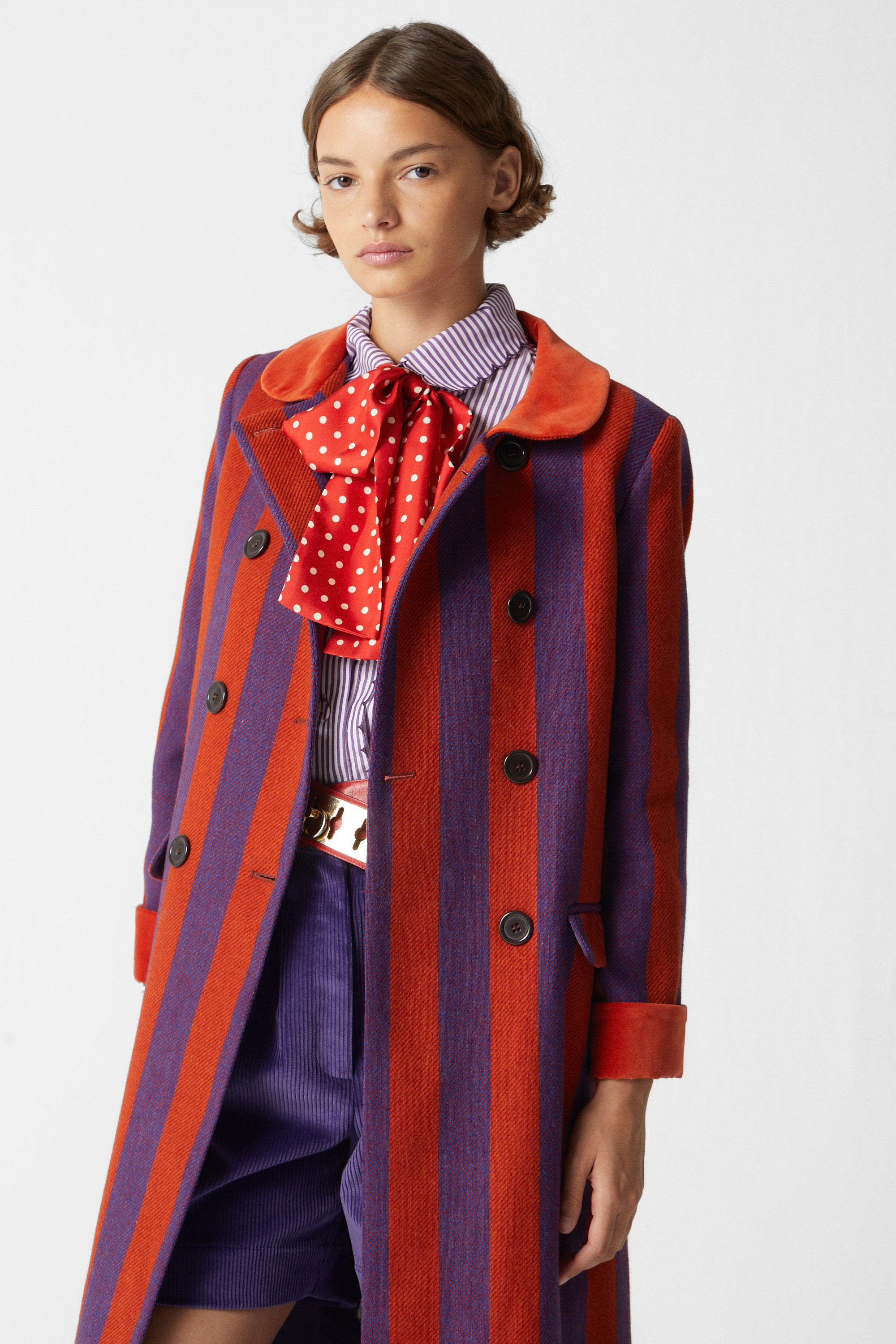 Miranda Coat Striped Caldero – La Veste