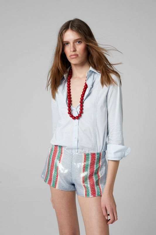 Gina Cotton Shirt Celeste