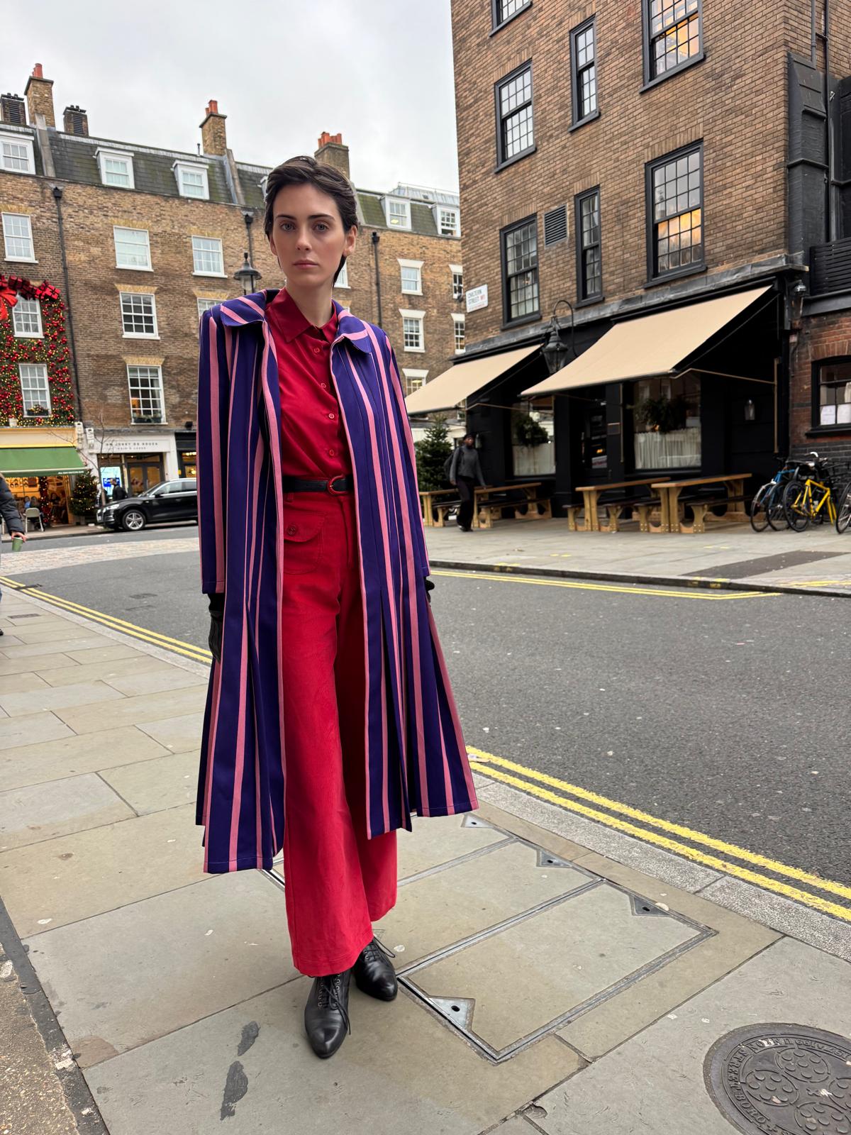 Agatha Coat Striped Purple
