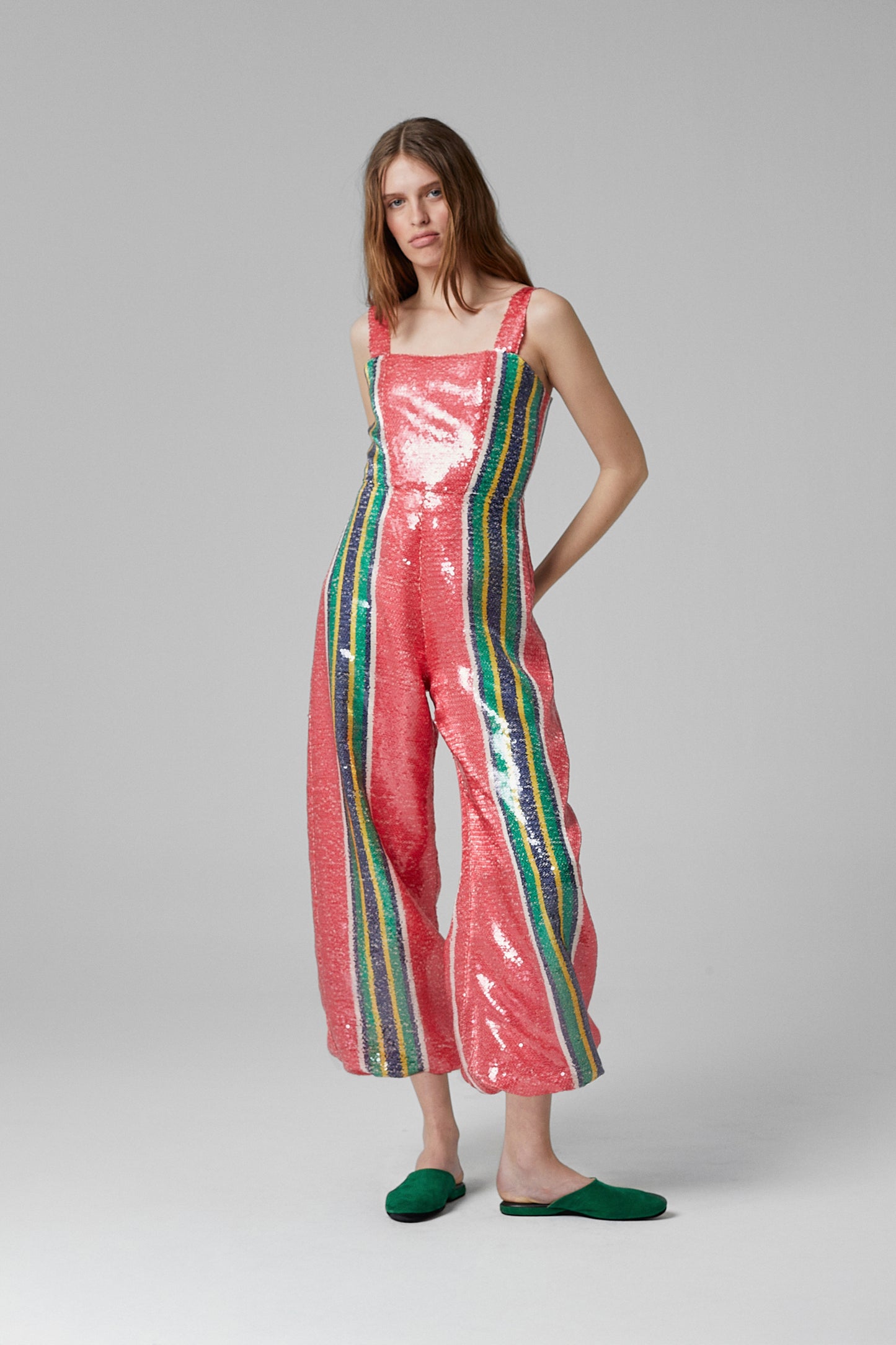 Pippi Sequin Jumpsuit Red