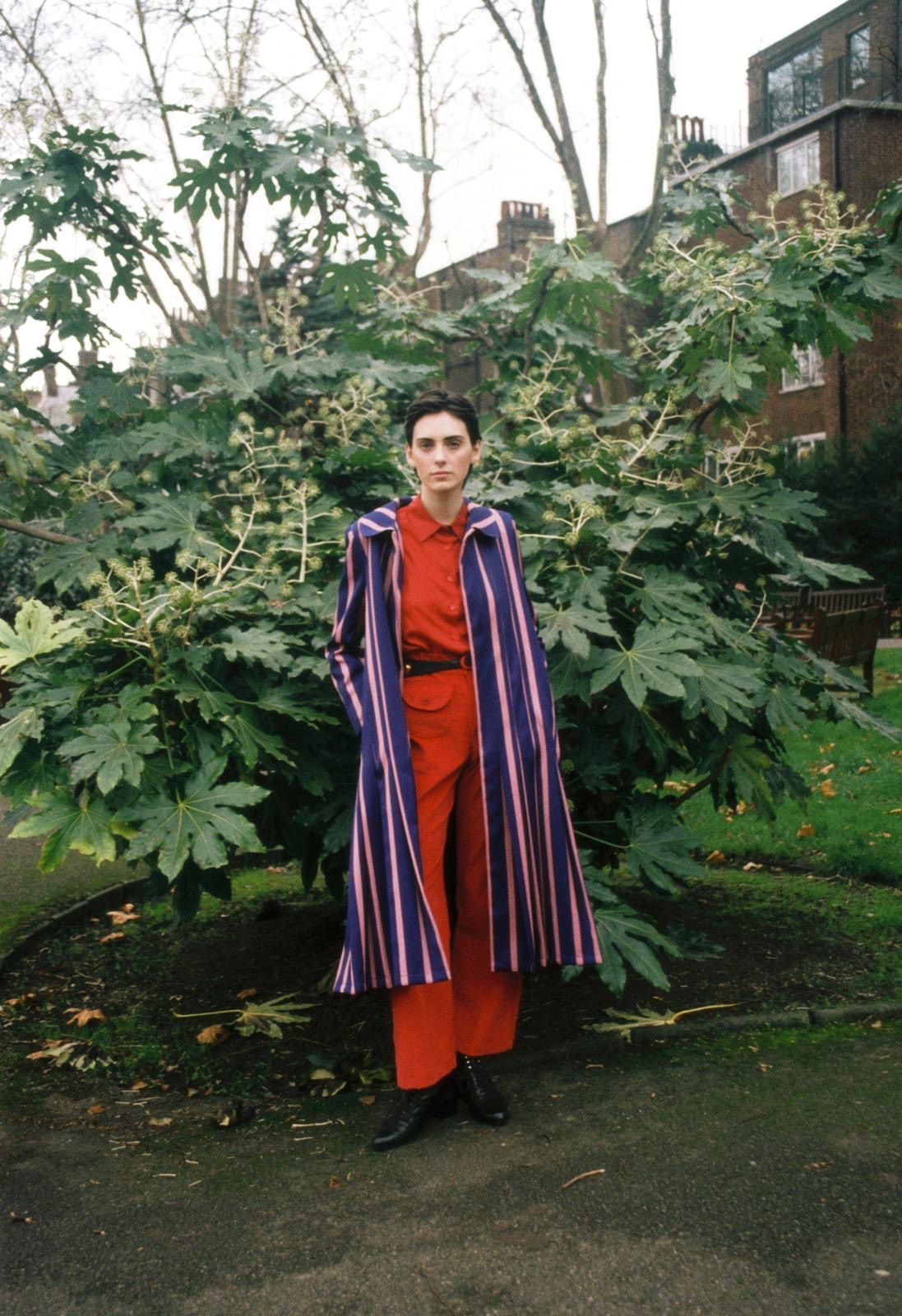 Agatha Coat Striped Purple
