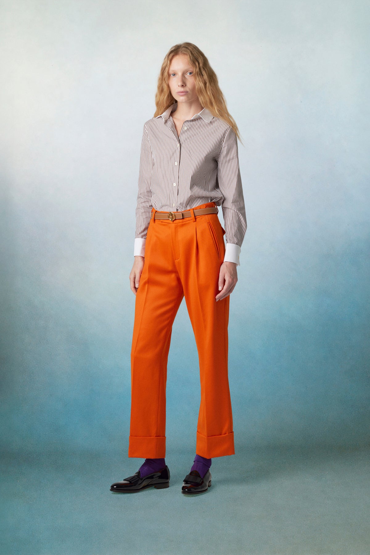 Shelby Shirt Striped Brown