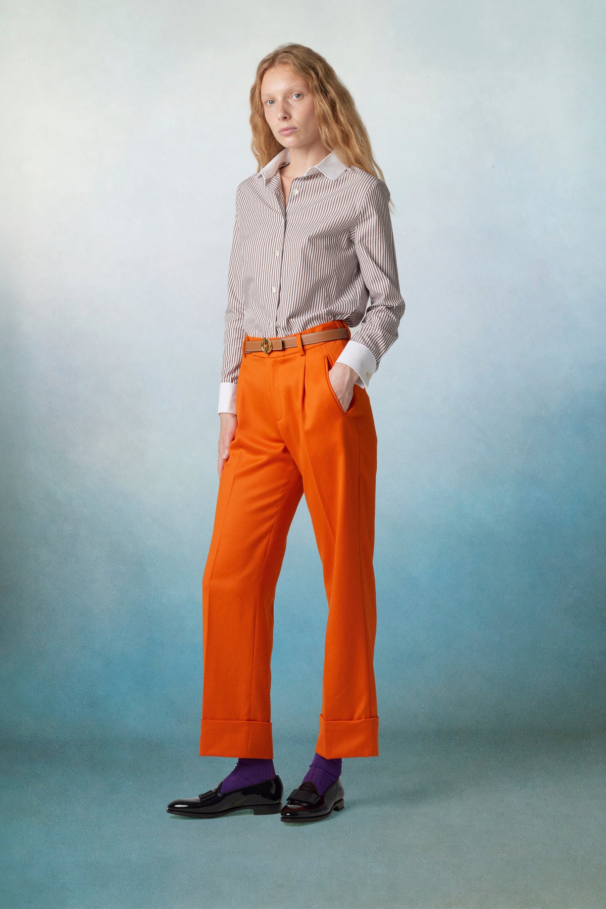 Shelby Shirt Striped Brown
