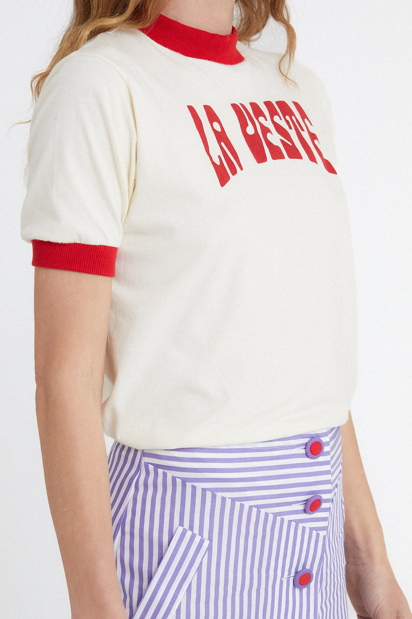 Ringer Tee Shirt Red – La Veste