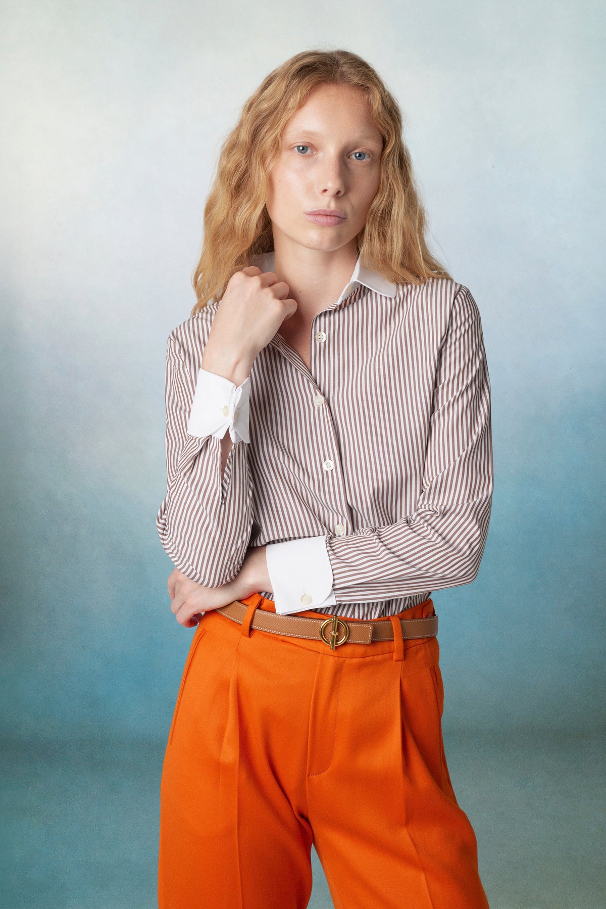Shelby Shirt Striped Brown