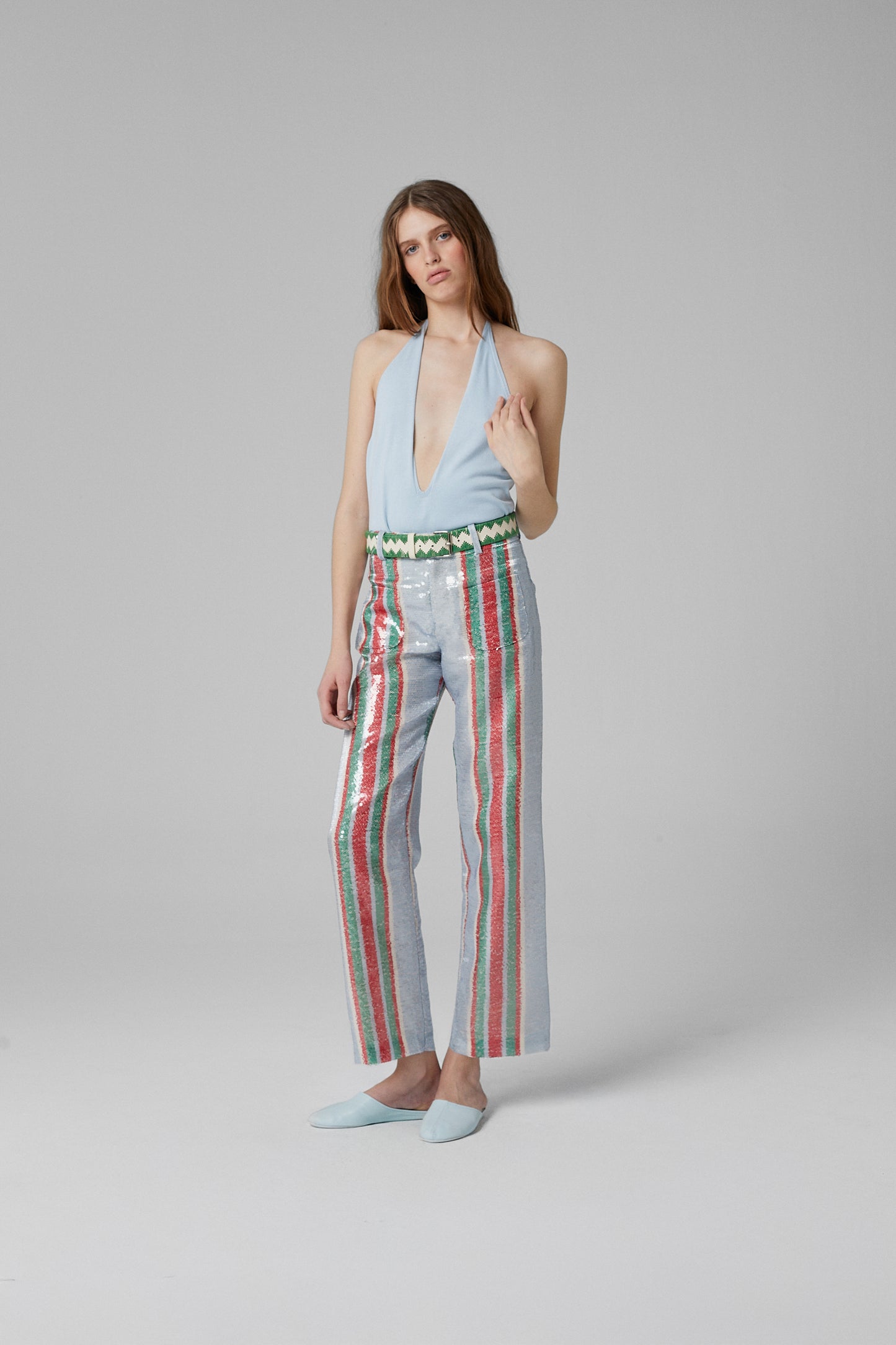 Pippi Sequin Pants Celeste