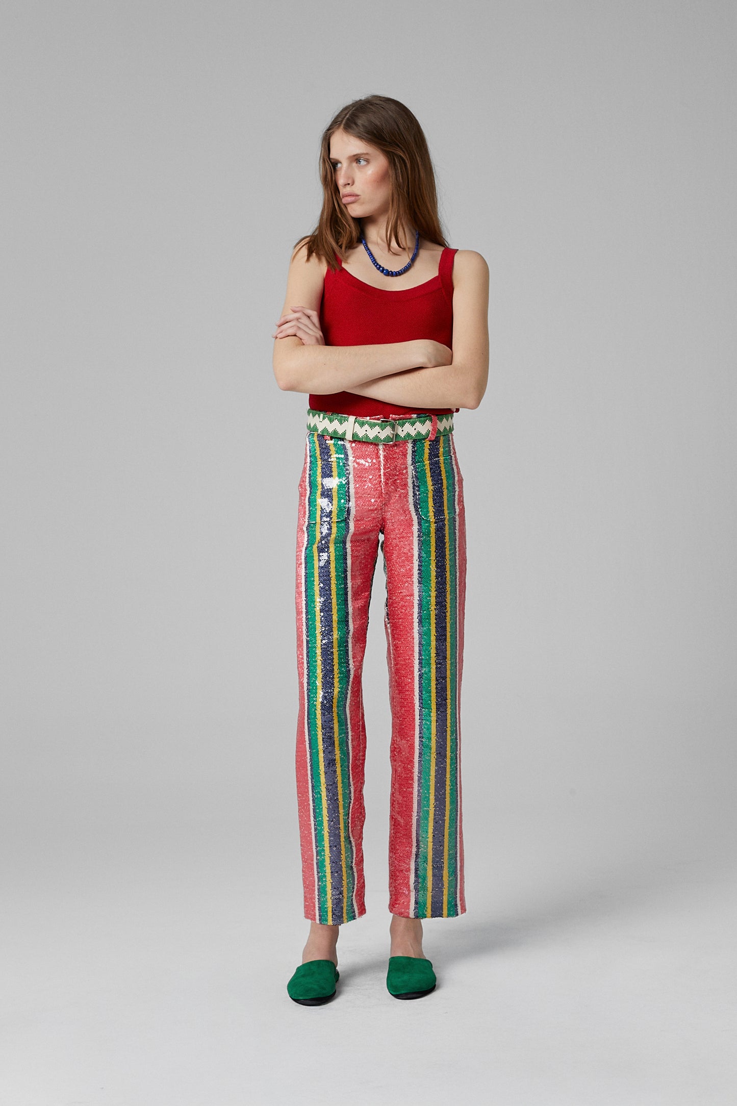 Pippi Sequin Pants Red
