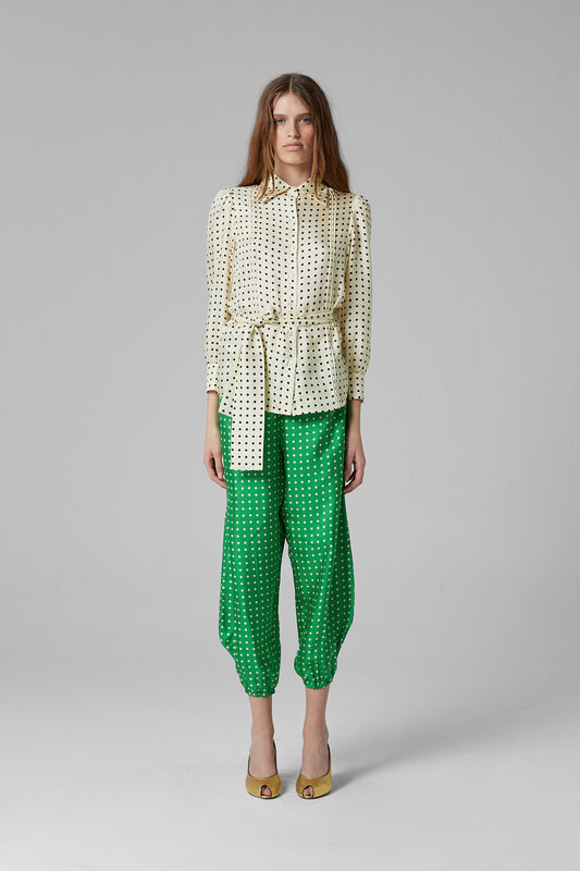Boogie Silk Dots Pants Green