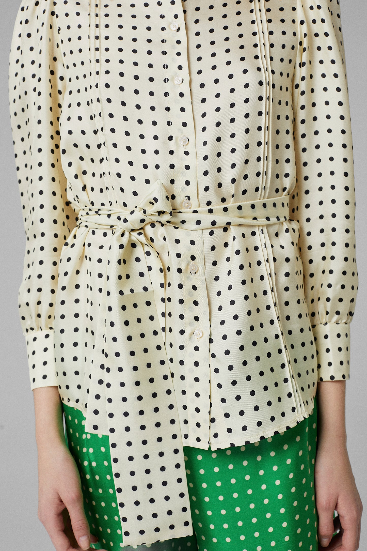 Gina Dots Silk Shirt Off White