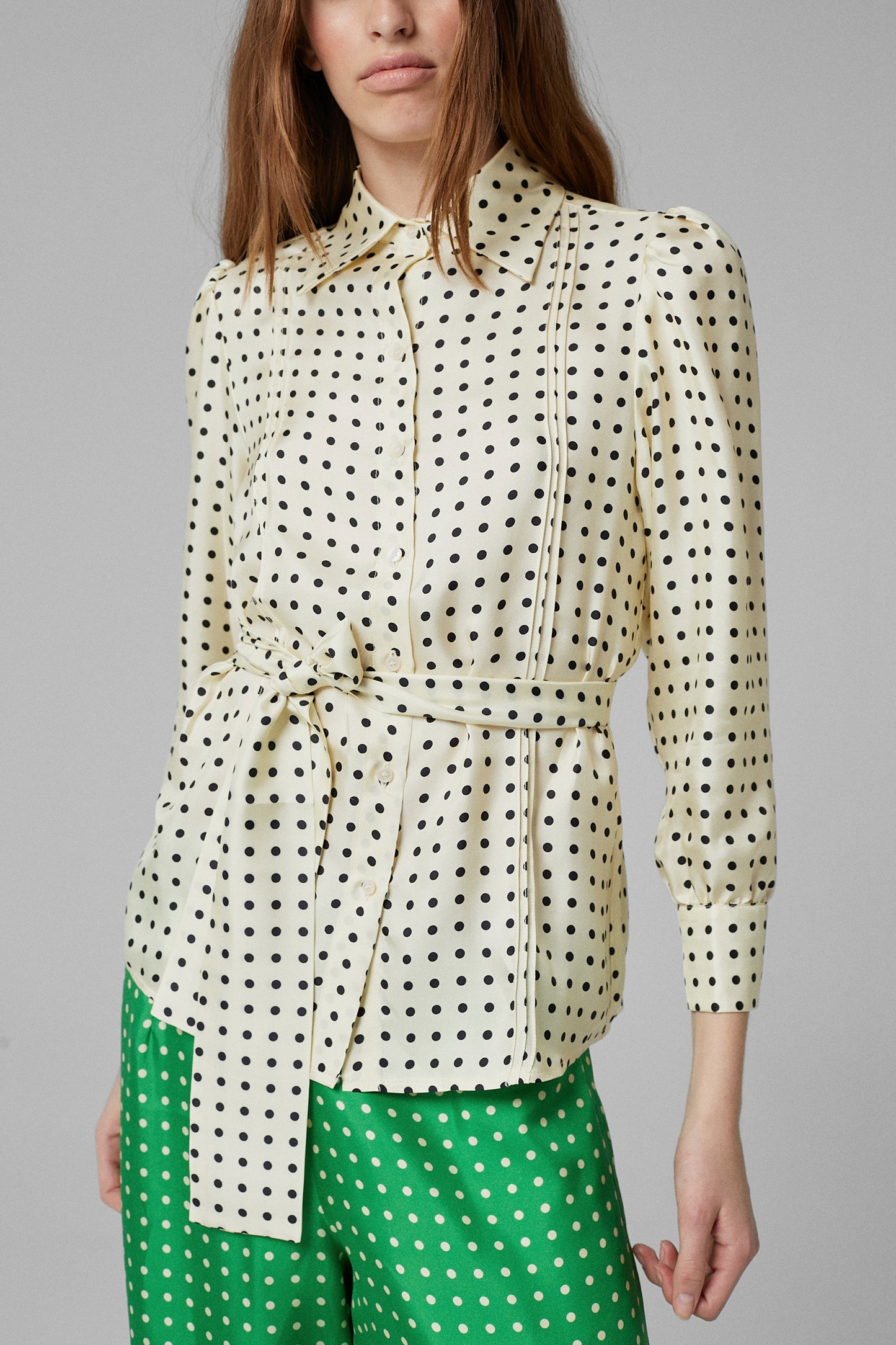 Gina Dots Silk Shirt Off White