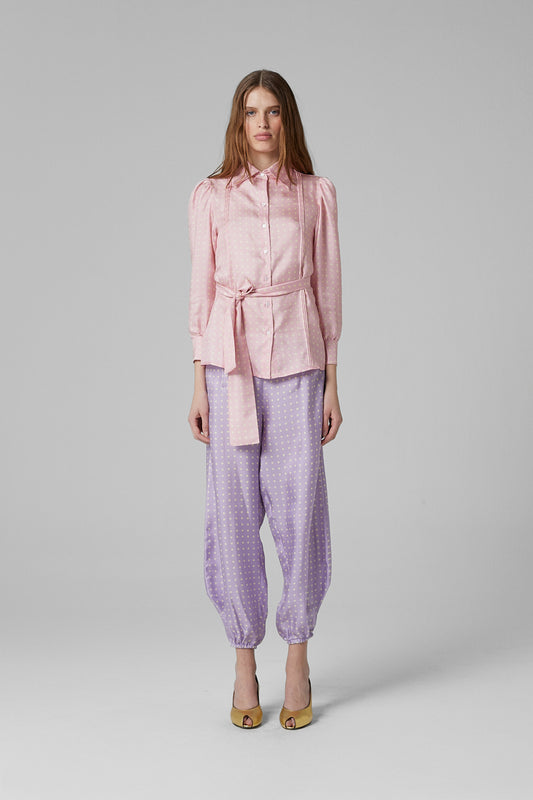 Boogie Silk Dots Pants Lila