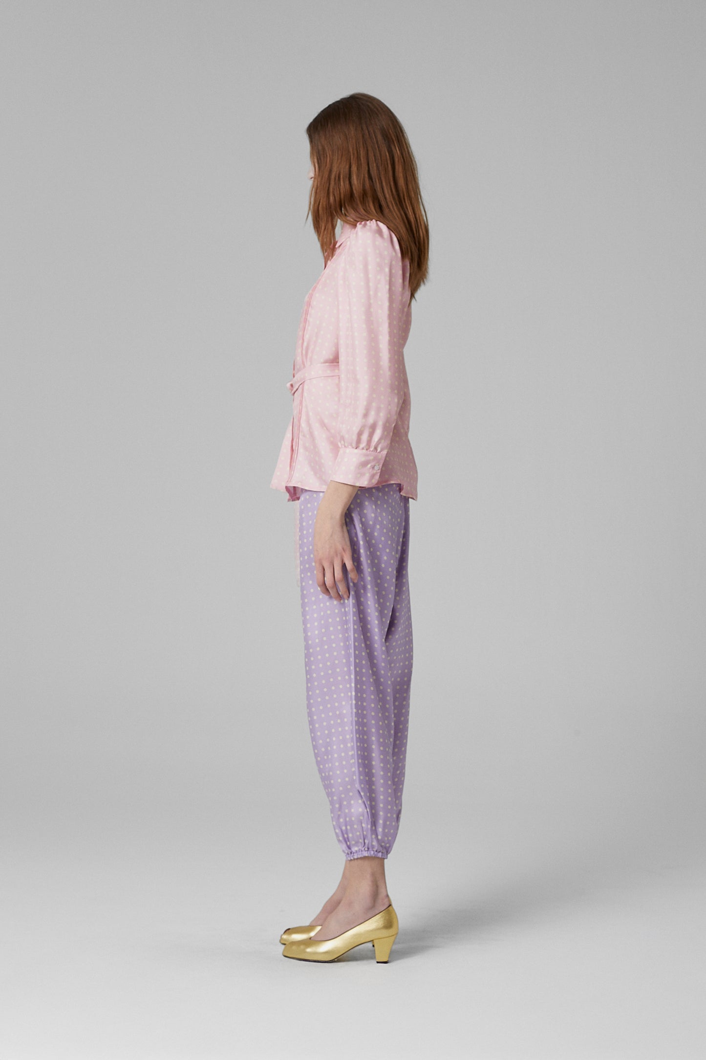 Boogie Silk Dots Pants Lila