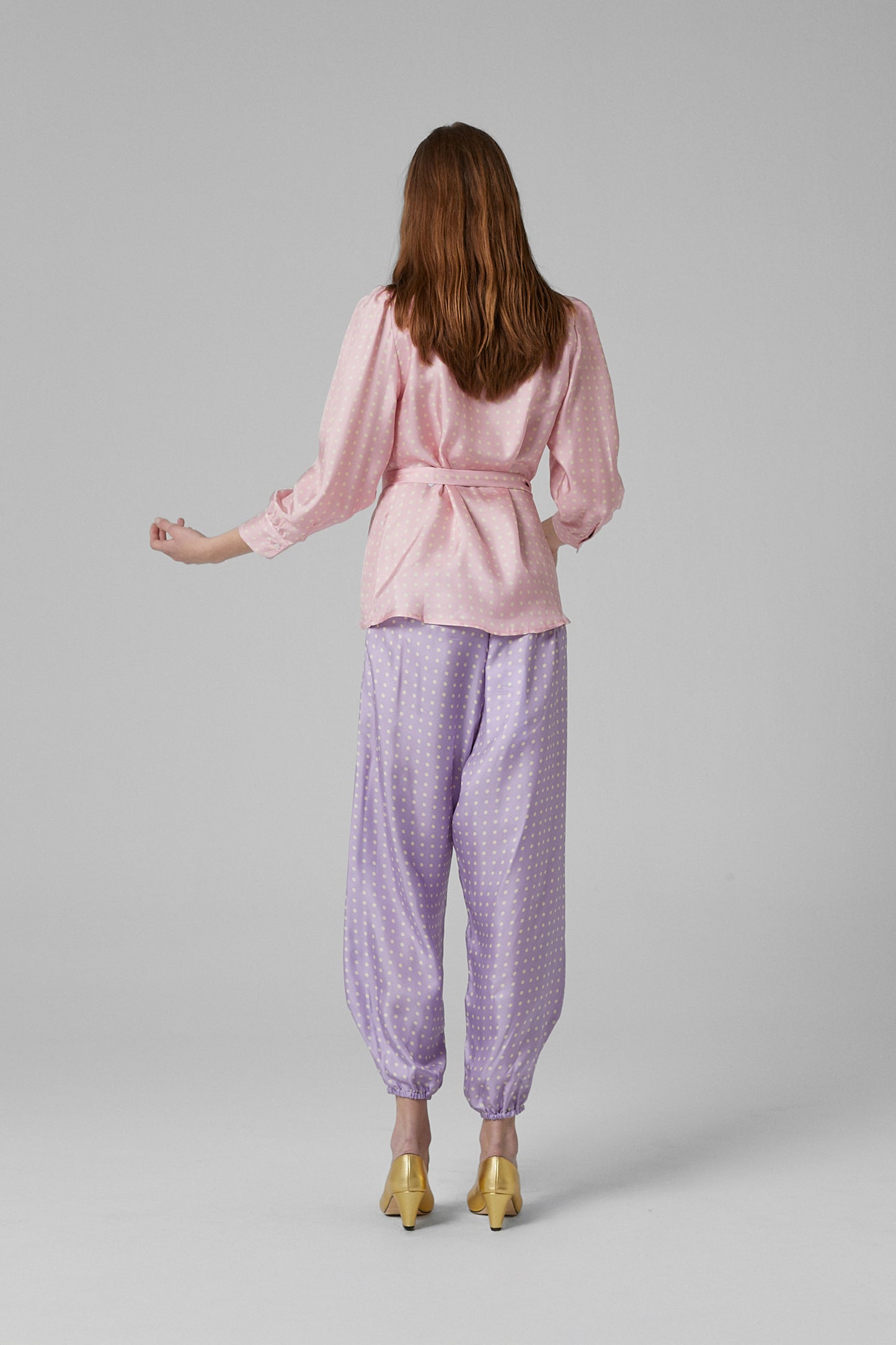 Boogie Silk Dots Pants Lila