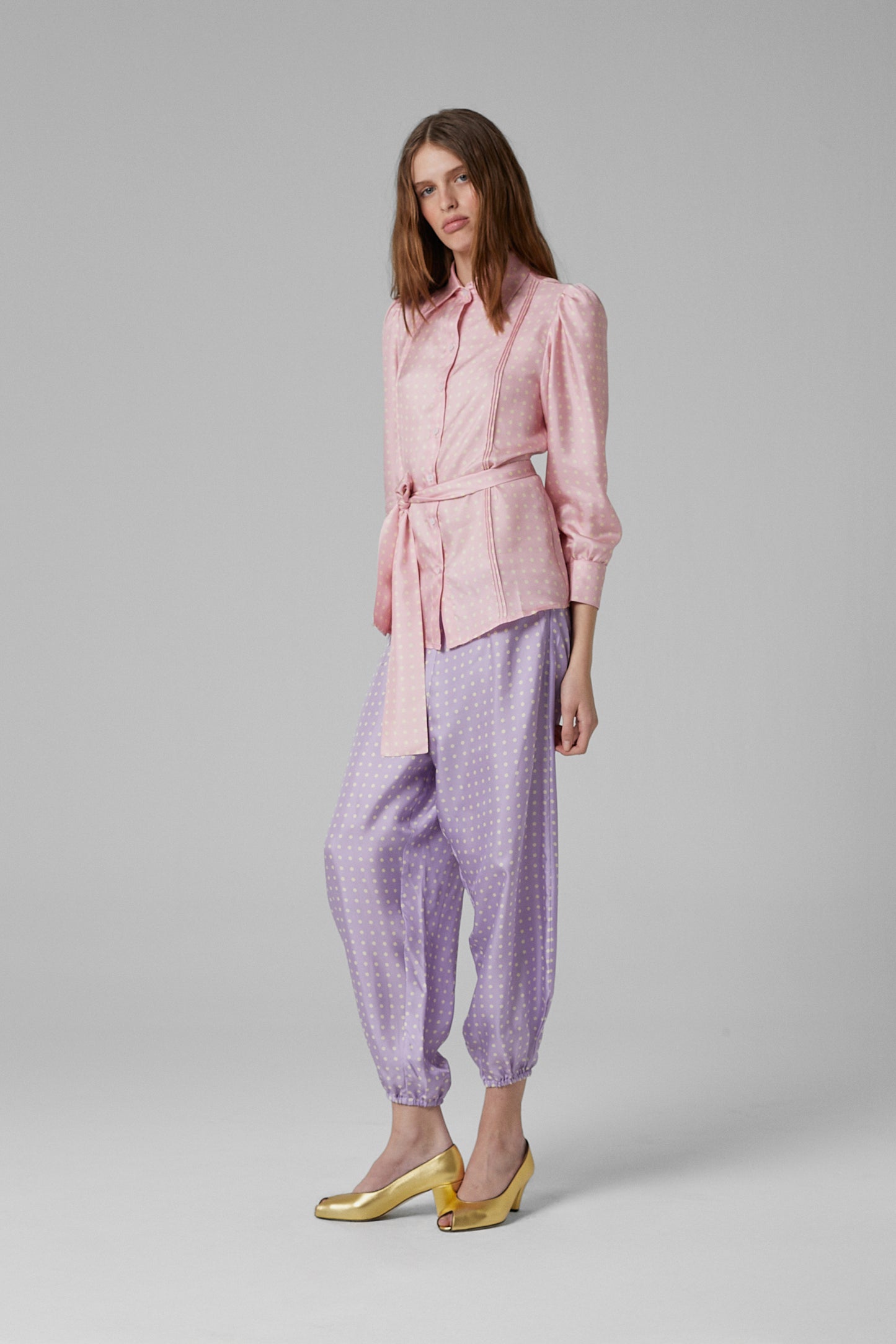 Boogie Silk Dots Pants Lila