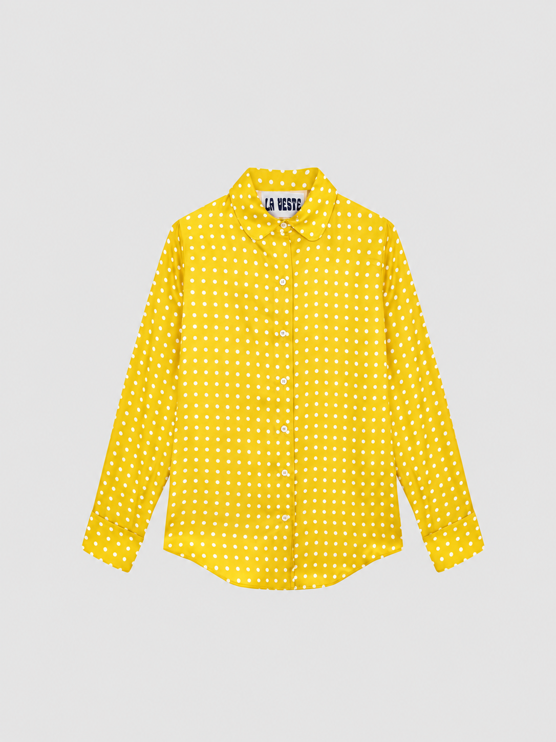 Shelby Silk Polka Dots Shirt Yellow