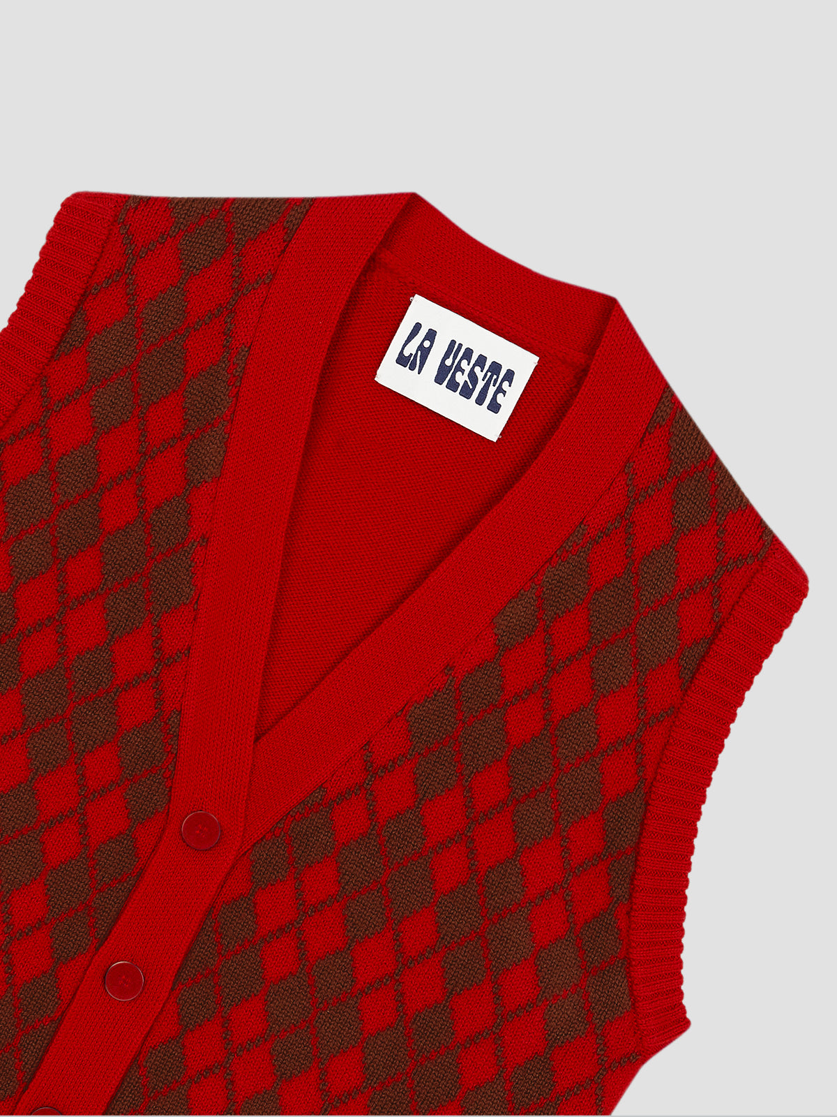 Arlequín Knit Vest Red