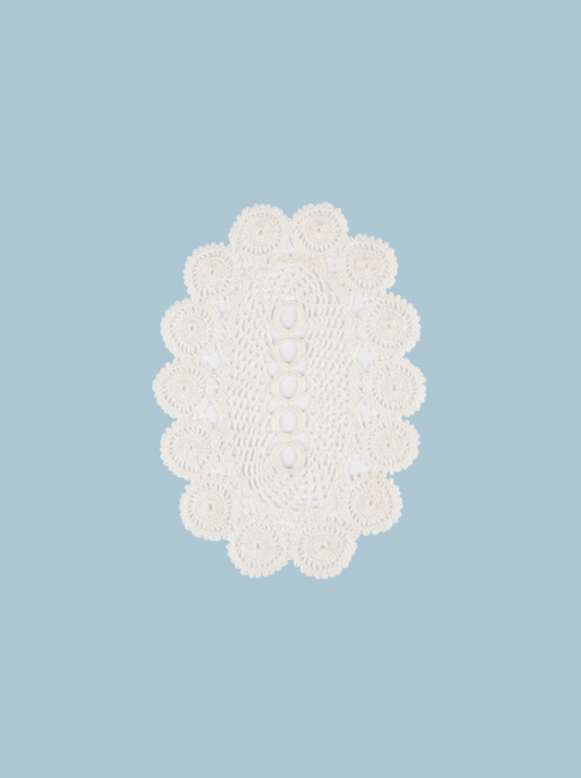 Handmade crochet doily in white color