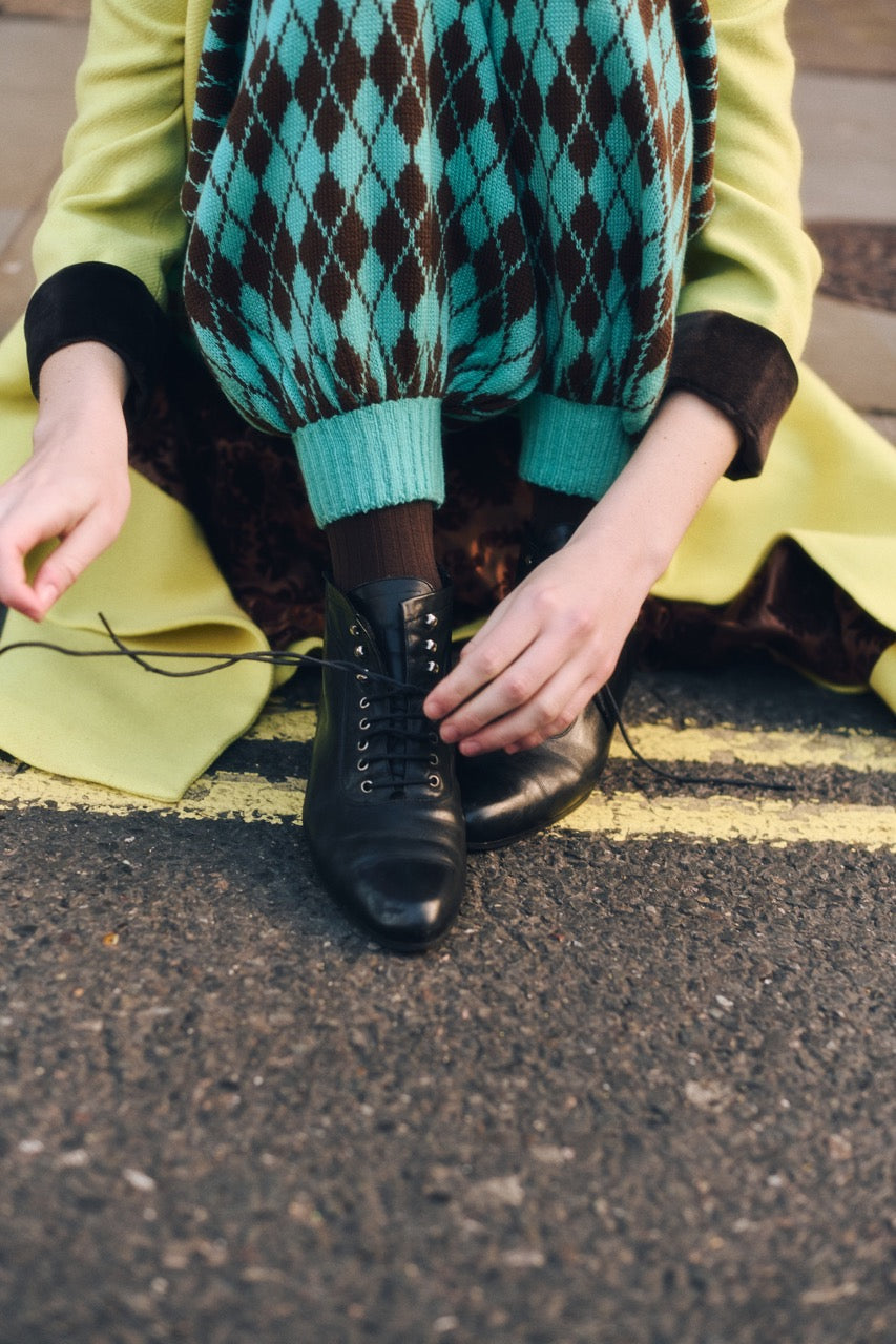 Arlequín Knit Pants Turquoise