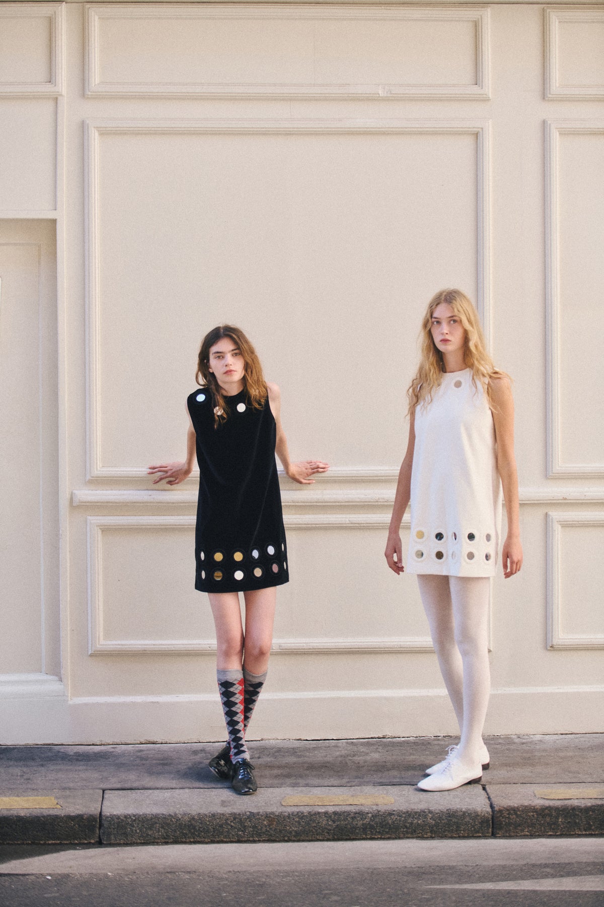 Mirror Velvet Dress White