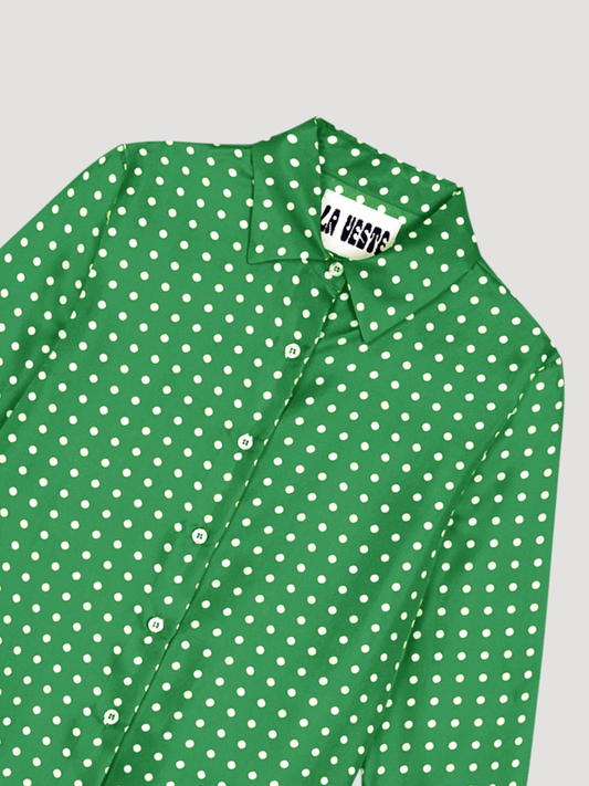 Bellini Dots Silk Shirt Green