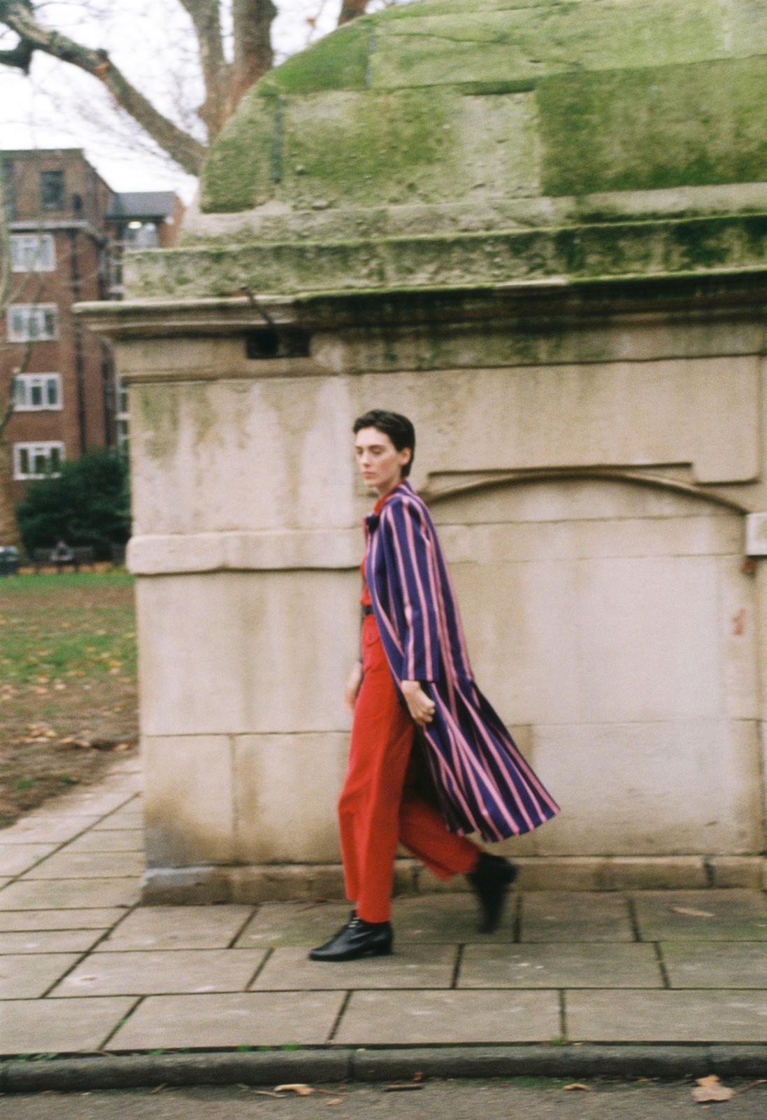 Agatha Coat Striped Purple