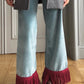Jason Fringed Velvet Pants Celeste