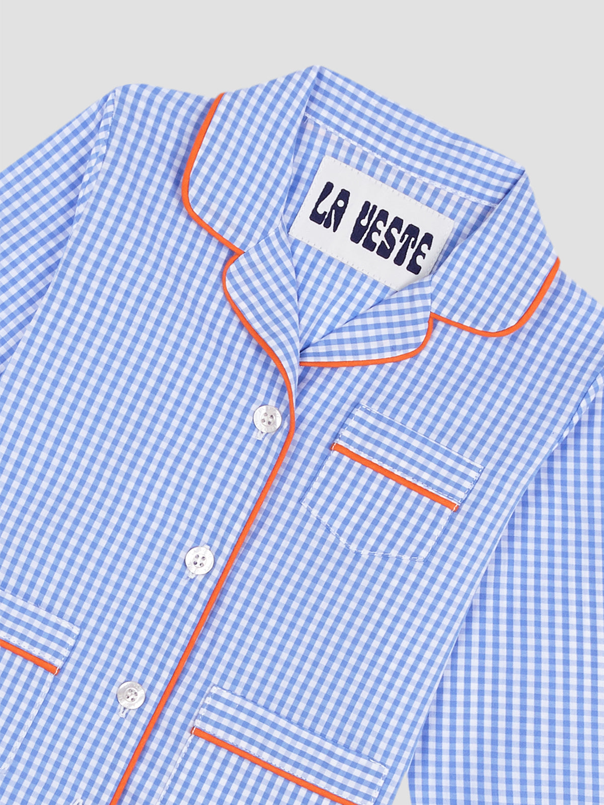 Mini Alpino Pijama Check Celeste