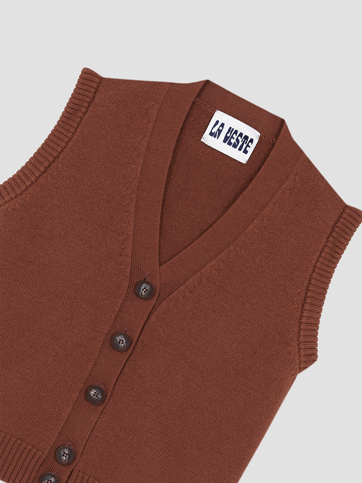 Arlequín Knit Vest Brown
